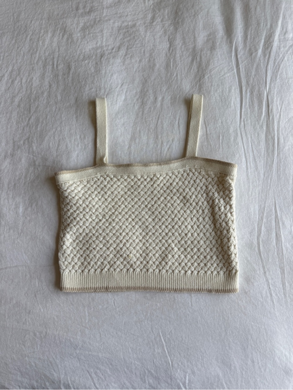 Veronica Beard Cream Textured Knit Tank